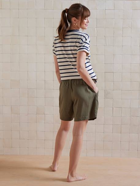 Lyocell Shorts with Belly Band for Maternity khaki 