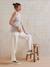 Straight Leg Maternity Trousers in Cotton Gauze sandy beige 