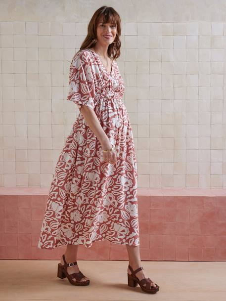 Wrapover Dress for Maternity & Nursing tomato red 