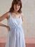 Striped Seersucker Nightie with Fine Straps, for Maternity pale blue 