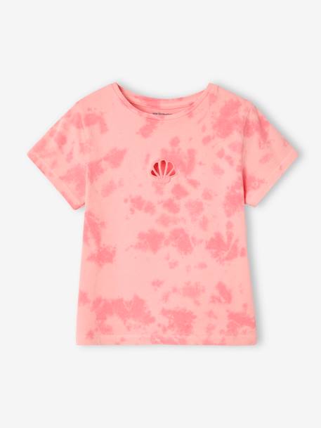 Tie-Dye Short-Sleeved T-Shirt for Girls sweet pink 