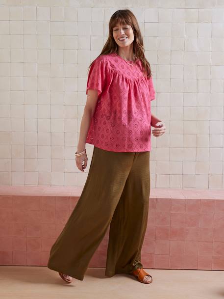 Blouse in Broderie Anglaise for Maternity raspberry pink 