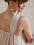 Long Wrap-Over Maternity Dress in Crêpe Fabric golden beige 