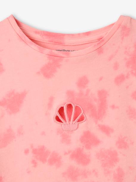 Tie-Dye Short-Sleeved T-Shirt for Girls sweet pink 