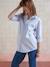 Striped Poplin Blouse for Maternity & Nursing pale blue 