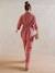 Plain Wide-Leg Linen-Effect Trousers for Maternity tomato red 