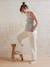 Straight Leg Maternity Trousers in Cotton Gauze sandy beige 