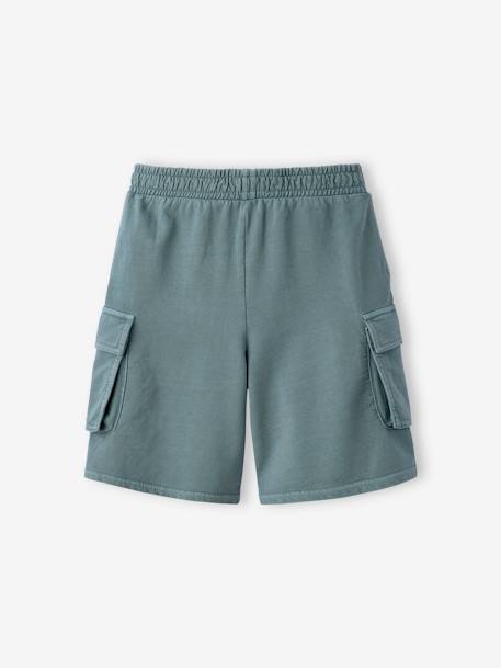 Fleece Battle Shorts for Boys, JONEN aqua green 