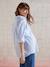 Striped Poplin Blouse for Maternity & Nursing pale blue 