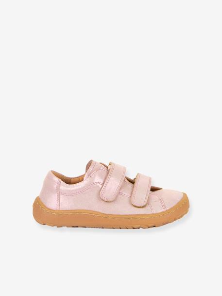 BAREFOOT BASE Hook-&-Loop Shoes for Girls, FRODDO coral+navy blue+rose 