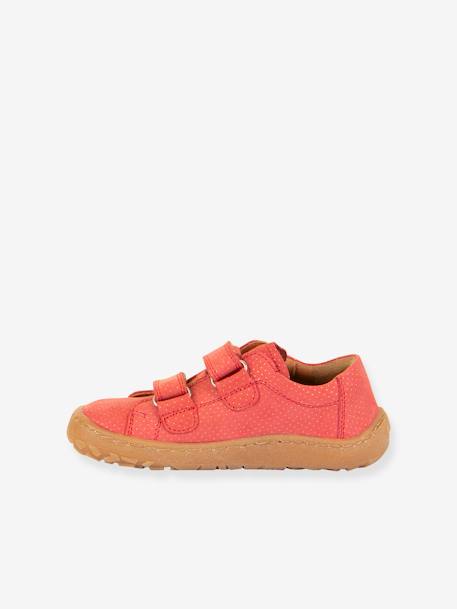 BAREFOOT BASE Hook-&-Loop Shoes for Girls, FRODDO coral+navy blue+rose 
