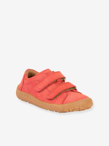 BAREFOOT BASE Hook-&-Loop Shoes for Girls, FRODDO coral+navy blue+rose 