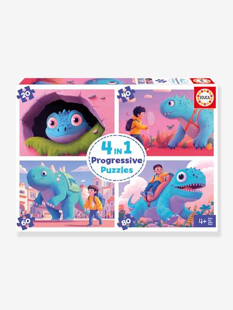4-in-1 progressive puzzle with friendly dinosaurs EDUCA multicoloured 