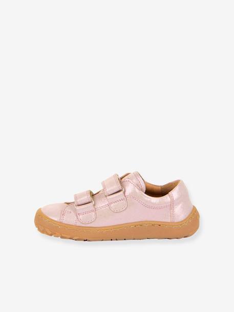 BAREFOOT BASE Hook-&-Loop Shoes for Girls, FRODDO coral+navy blue+rose 
