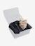 Mixed newborn gift set with long-sleeved knitted sleepsuit + scarf anthracite 