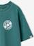 T-Shirt with Front/Back Motif, Faded Effect, JONEN aqua green+ecru 