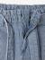 Striped paper bag shorts for girls striped blue 