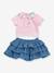 T-Shirt & Skirt for Baby Doll, A Weekend in Paris, COROLLE rose 