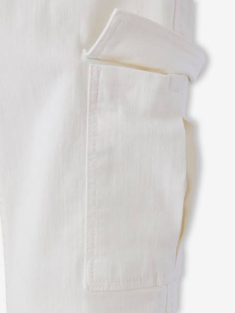Cargo Trousers for Girls, JONEN anthracite+ecru 