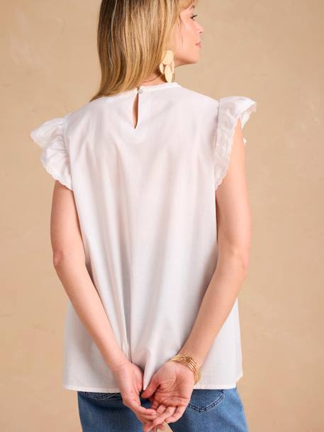 Blouse in Cotton Voile, ENVIE DE FRAISE ecru 