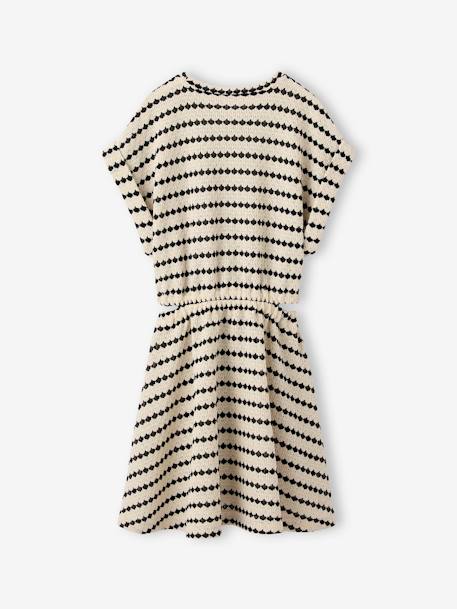 Fancy Openwork Knit Dress for Girls, JONEN striped black 
