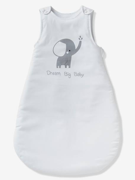 Sleeveless Baby Sleep Bag, Little Elephant Theme White 
