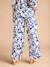 Floral Print Wide-Leg Trousers with Belly Band for Maternity by ENVIE DE FRAISE royal blue 