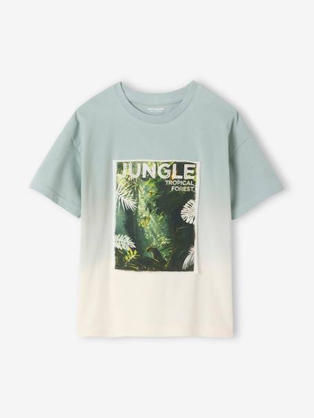 Tie-dye photo print T-shirt for boys sage green 
