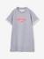 Girls' dress in lightweight fleece green+marl grey+sage green+striped blue 