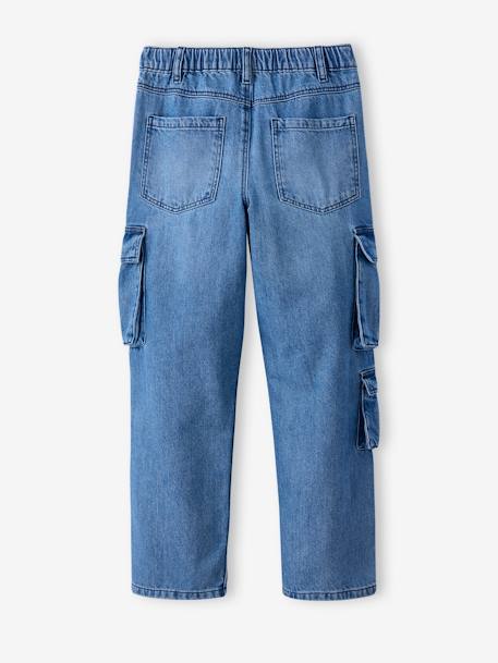 Loose fit denim battle trousers for boys bleached denim+denim grey 