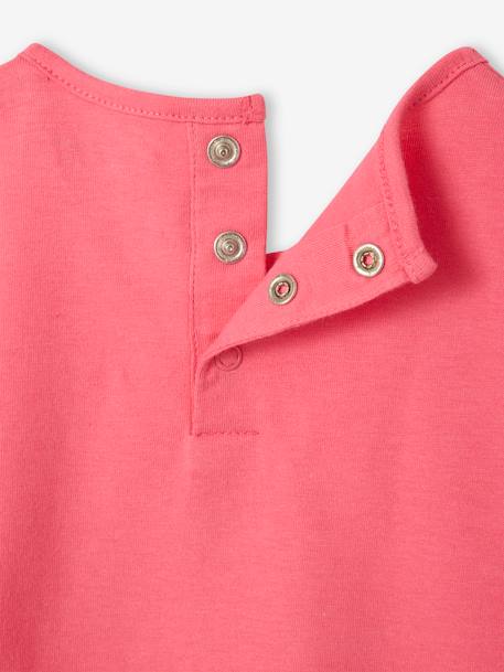 Baby t-shirt with frilled sleeves and fruit design sweet pink 