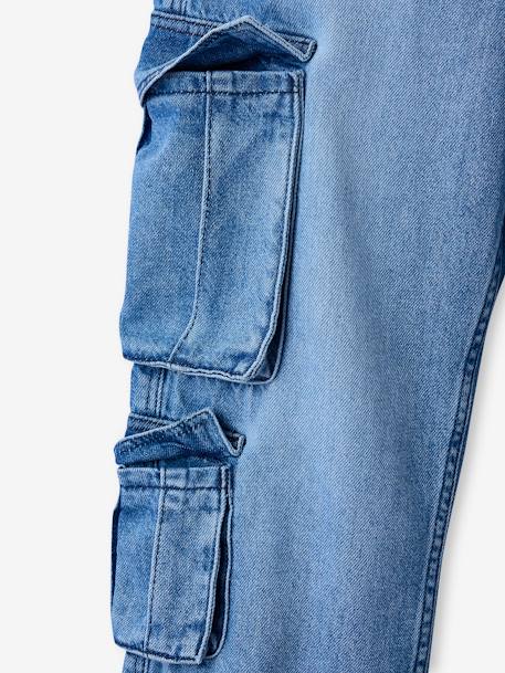 Loose fit denim battle trousers for boys bleached denim+denim grey 
