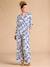 Floral Print Wide-Leg Trousers with Belly Band for Maternity by ENVIE DE FRAISE royal blue 