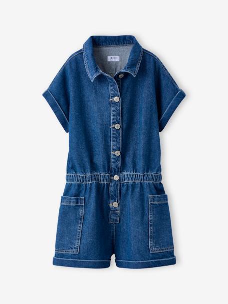 Denim Playsuit for Girls, JONEN medium blue 