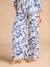 Floral Print Wide-Leg Trousers with Belly Band for Maternity by ENVIE DE FRAISE royal blue 