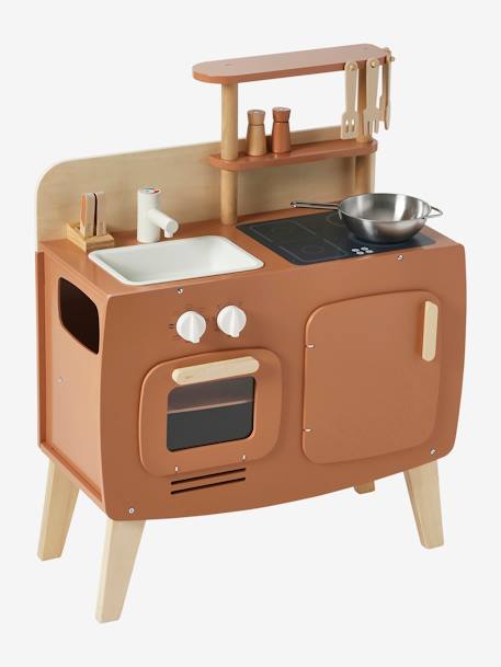 Wooden Design Kitchen - FSC®100 Certified caramel+Light Blue 