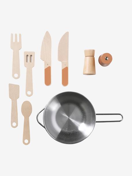 Wooden Design Kitchen - FSC®100 Certified caramel+Light Blue 