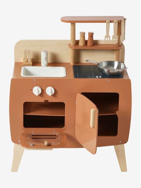 Wooden Design Kitchen - FSC®100 Certified caramel+Light Blue 