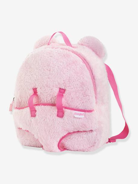 Pink Plush Baby Doll Carrier Backpack, COROLLE rose 