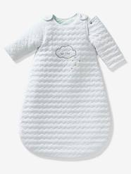 Bedding & Decor-Quilted Baby Sleep Bag with Detachable Sleeves, Organic Collection, Cloud & Triangles Theme