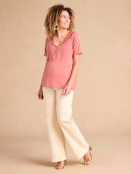 T-Shirt for Maternity with Macramé Front/Back Neckline