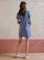T-Shirt Dress in Organic Cotton*, Maternity & Nursing Special khaki+slate blue 