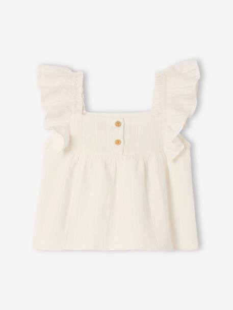 Blouse with Ruffles on Shoulders for Babies ecru 
