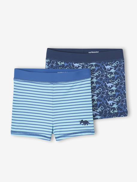 Pack of 2 Swim Boxers for Boys turquoise 