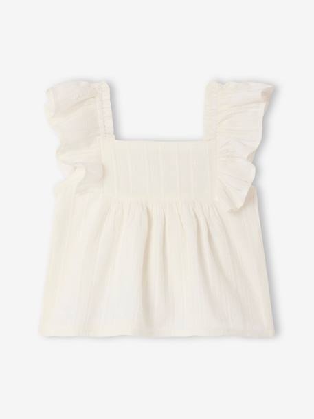 Blouse with Ruffles on Shoulders for Babies ecru 