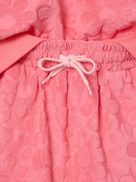 Fleece Sweatshirt & Floral Shorts Set for Girls sweet pink 
