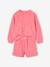 Fleece Sweatshirt & Floral Shorts Set for Girls sweet pink 