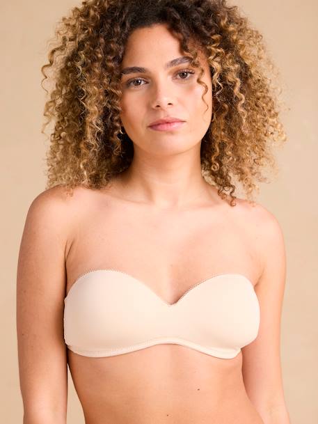 Multi-Way Maternity Bandeau Bra With Clear Straps, ENVIE DE FRAISE marl beige 
