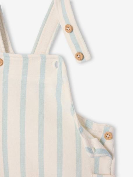 Printed Fleece Playsuit chequered beige+striped blue 