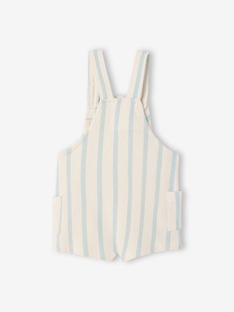 Printed Fleece Playsuit chequered beige+striped blue 